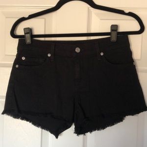 7 For All Mankind Black Denim Shorts Sz 25